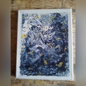 Blue and Yellow Abstract Canvas Art